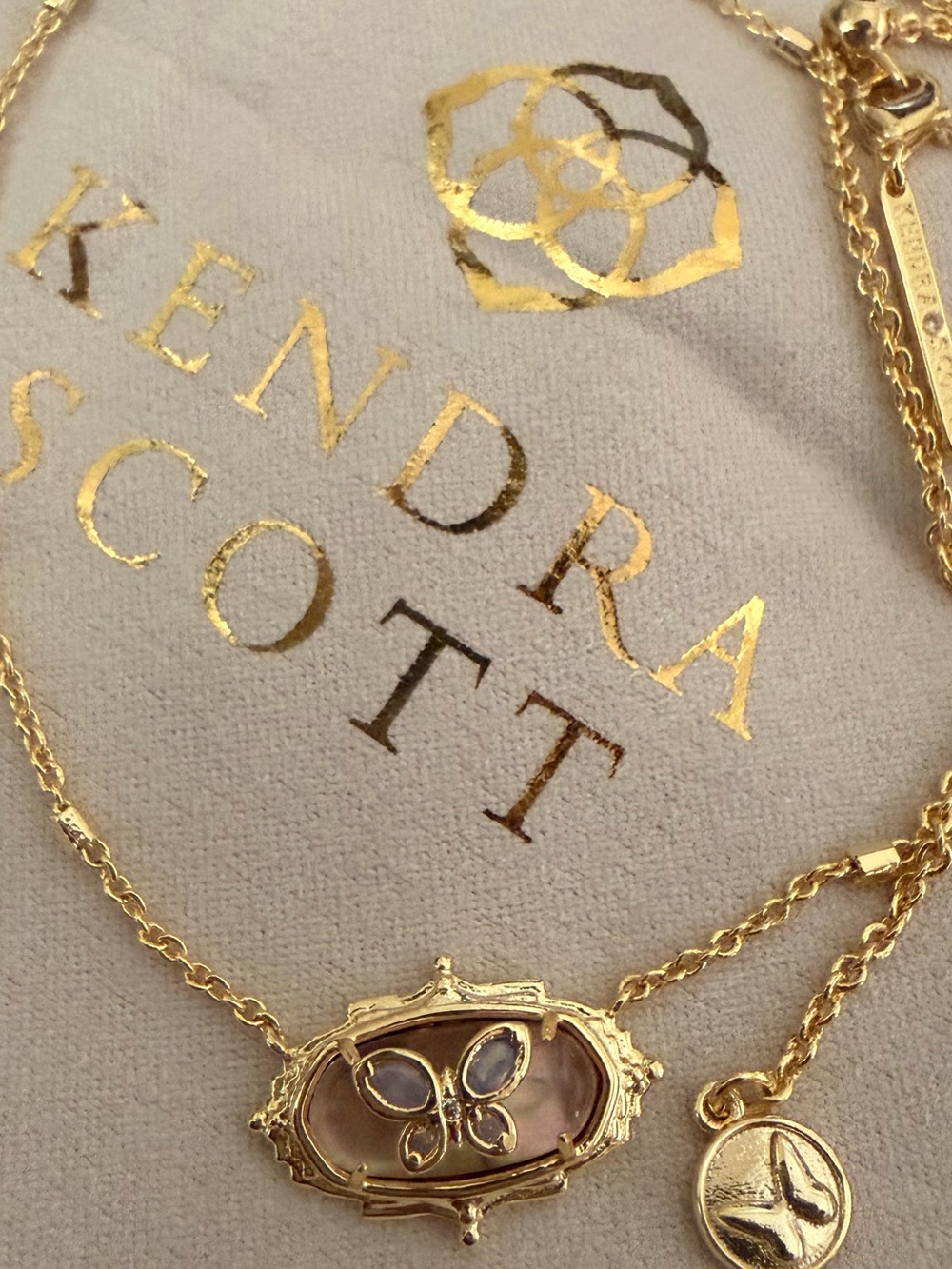 💕Dolly Parton/Kendra Scott Gold Butterfly Necklace🦋